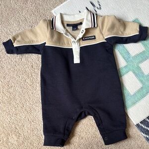 Tommy Hilfiger Blue and Tan Bodysuit One Piece
